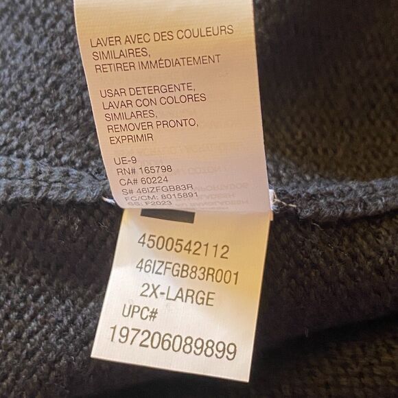 Izod 1/4 Zip Fair Isle Black Sweater Cotton Blend NWT Men’s Size 2XL NEW - Picture 11 of 13